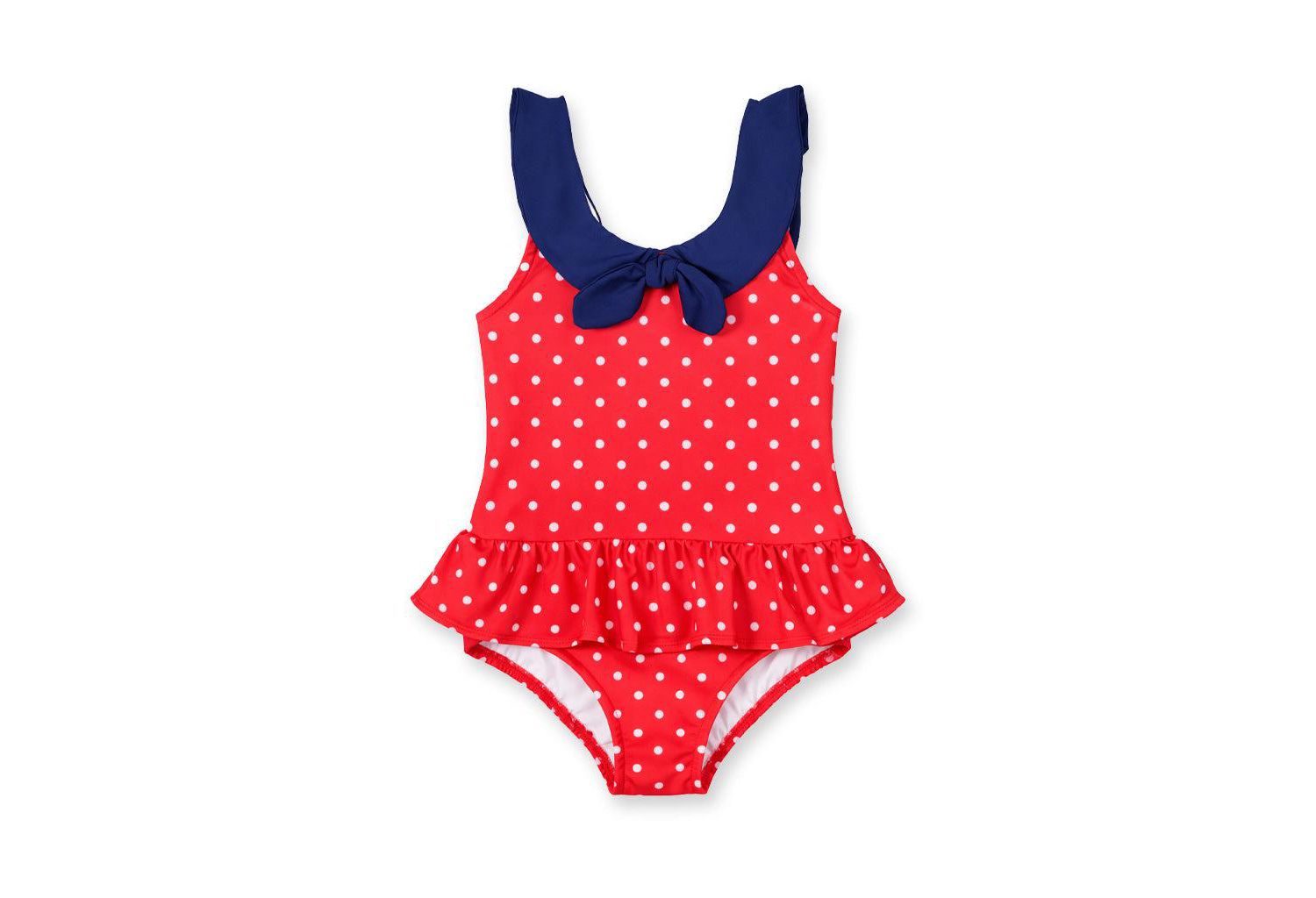 Little Girls Polka Dot Sailor Swimsuit