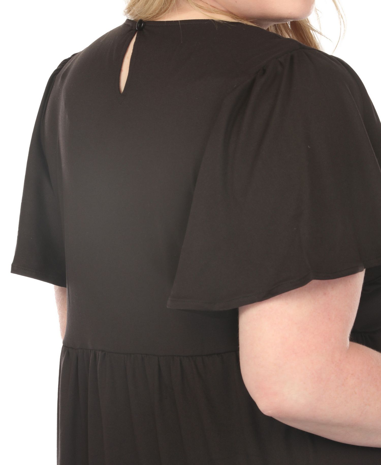 Plus Size Short-Sleeve Tiered A-Line Maternity Dress