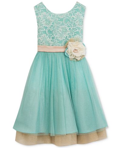 Rare Editions Mint Lace & Champagne Party Dress, Toddler & Little Girls (2T-6X)
