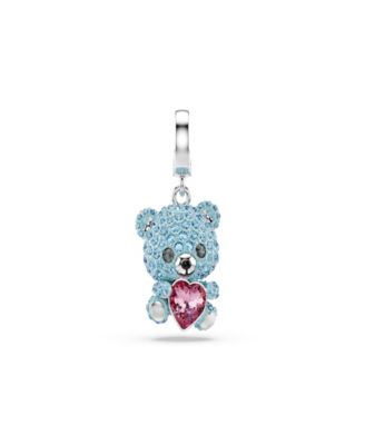 Rhodium-Plated Playful Teddy Bear Charm