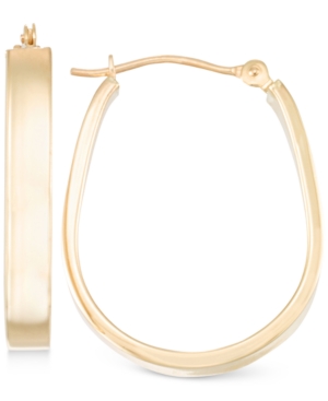 image of Polished Pear-Shape Hoop Earrings in 10k Gold