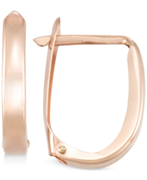image of Polished U-Hoop Earrings in 10k Gold