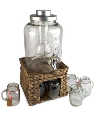 Artland - 8-Pc. Masonware Garden Terrace Beverage Stand & Dispenser Set