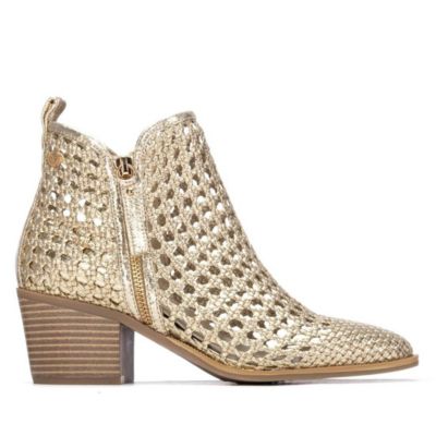 gold dress booties Gold :: Knit dress & Lace-Up booties
