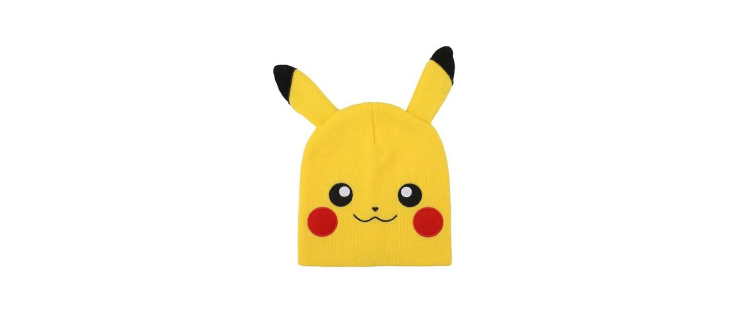 Мужская шапка Pokemon Pikachu Face Yellow Cuffless, цвет: Pok Pikachu Big Face — фото 6