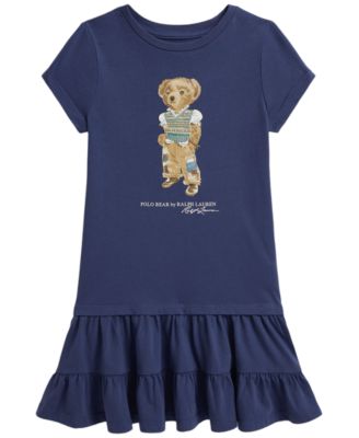 Girls' 2T-6X Polo Bear Tiered Short-Sleeve Jersey Dress