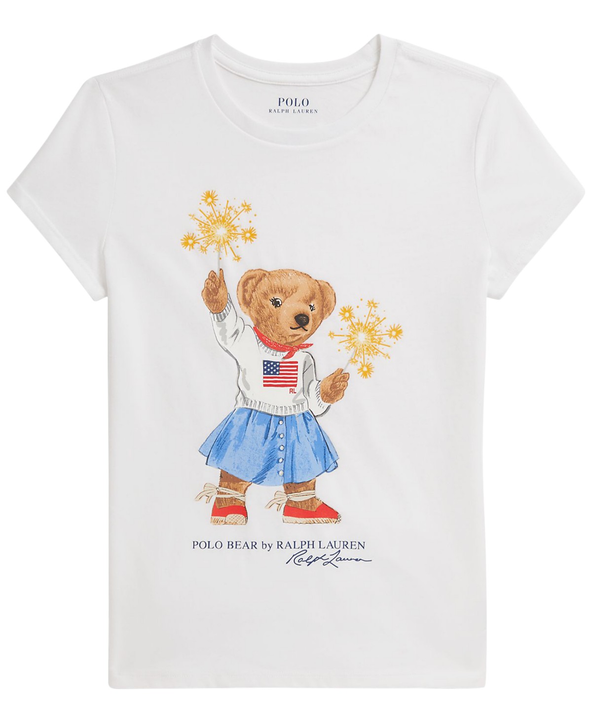 Детские Polo Ralph Lauren Girls' 7-16 Polo Bear Short-Sleeve Jersey T-Shirt — фото 1