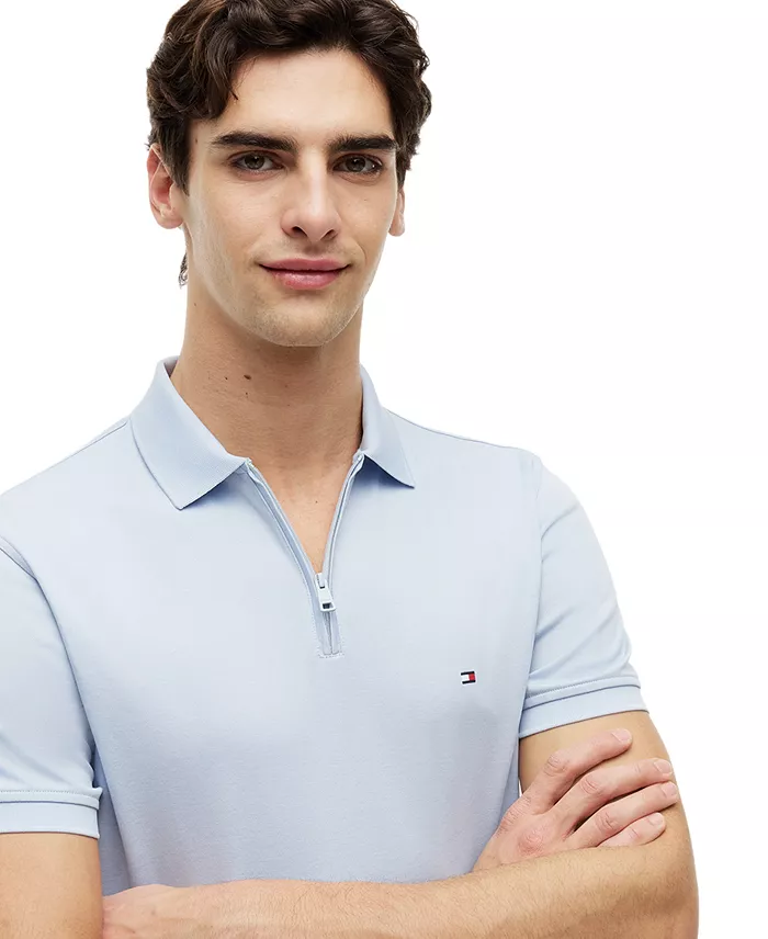Men's Performance Oxford Zip Regular-Fit Polo Shirt - thumbnail 3