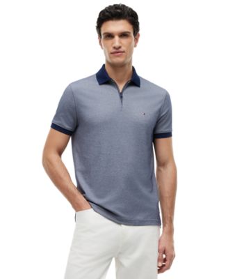 Men's Performance Oxford Zip Regular-Fit Polo Shirt
