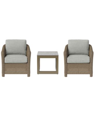 Sonetta 3-Piece Outdoor Club Chairs and End Table Set