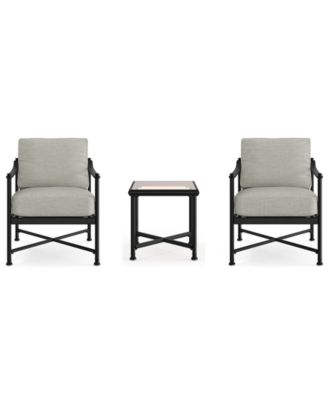 Wellington 3-Piece Outdoor Club Chairs and Side Table Set
