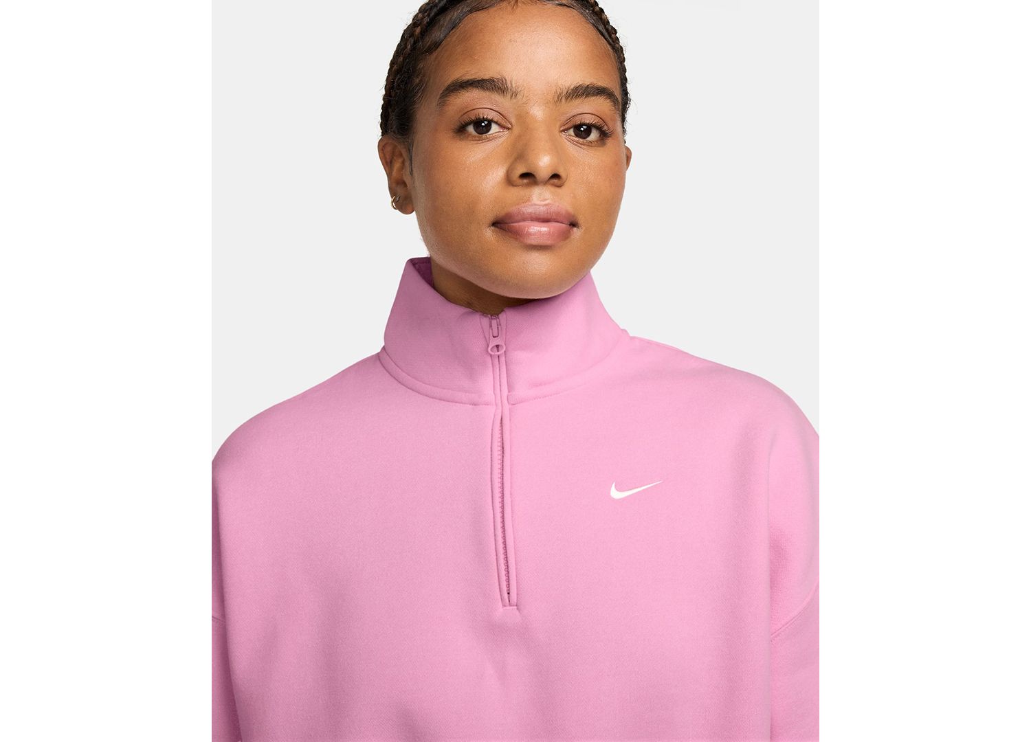 Women's Studio Fleece Oversized 1/4-Zip Cropped Top