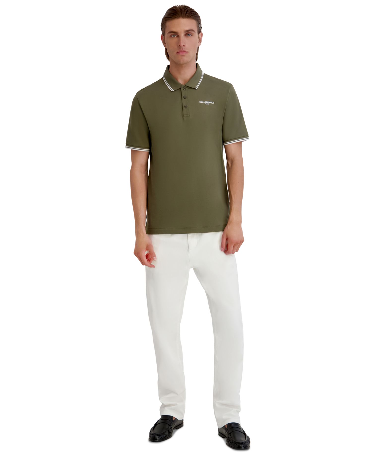 Men's Logo Short-Sleeve Spread Collar Polo Shirt
