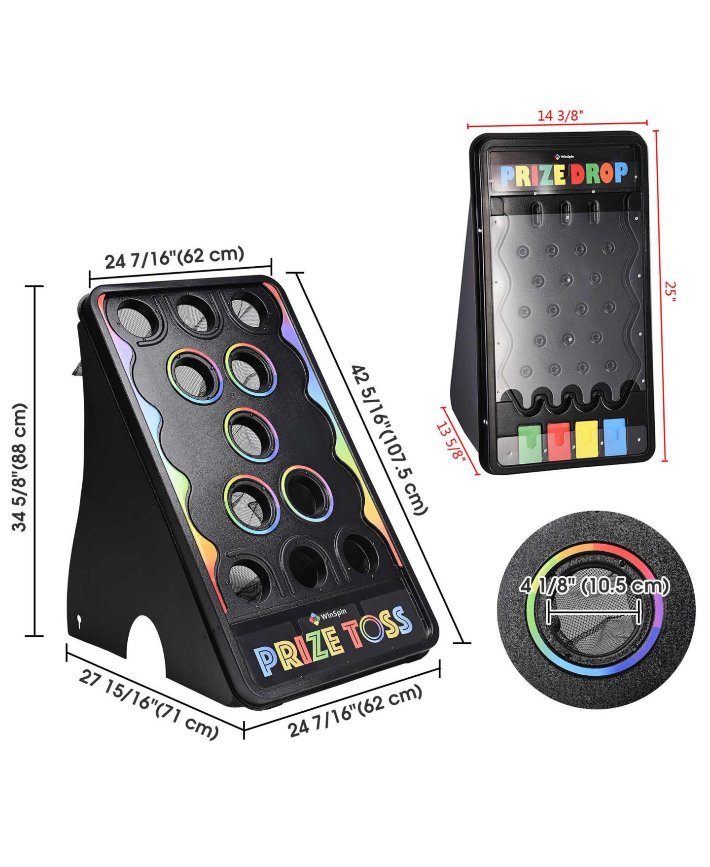 Детские игрушки WinSpin Bean Bag Toss Game and Prize Drop Board, Foldable, 2-Piece Game Set, Ages 11+, цвет: Natrual — фото 2