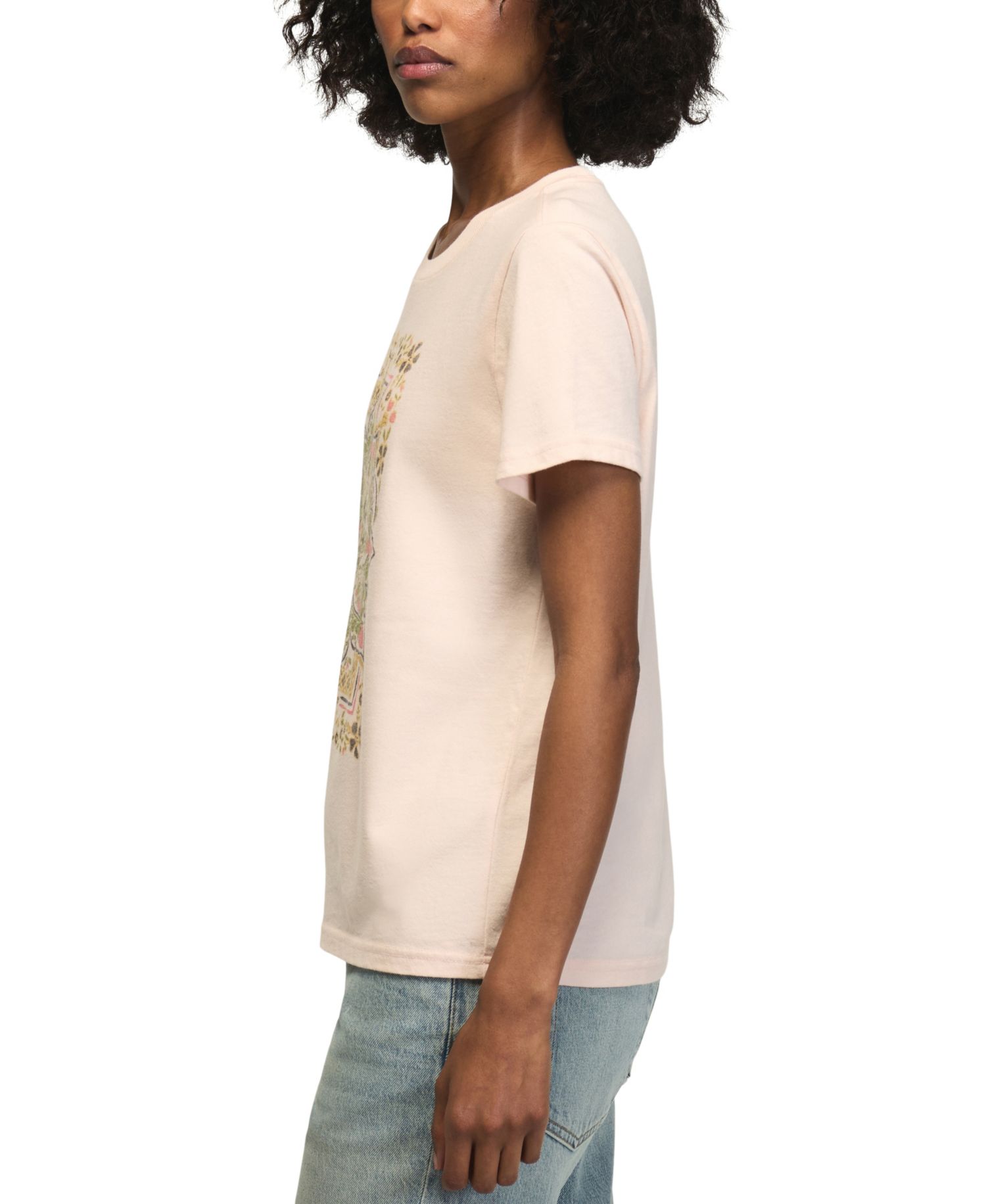 Women's Strawberry Mandala Printed Classic Crewneck T-Shirt