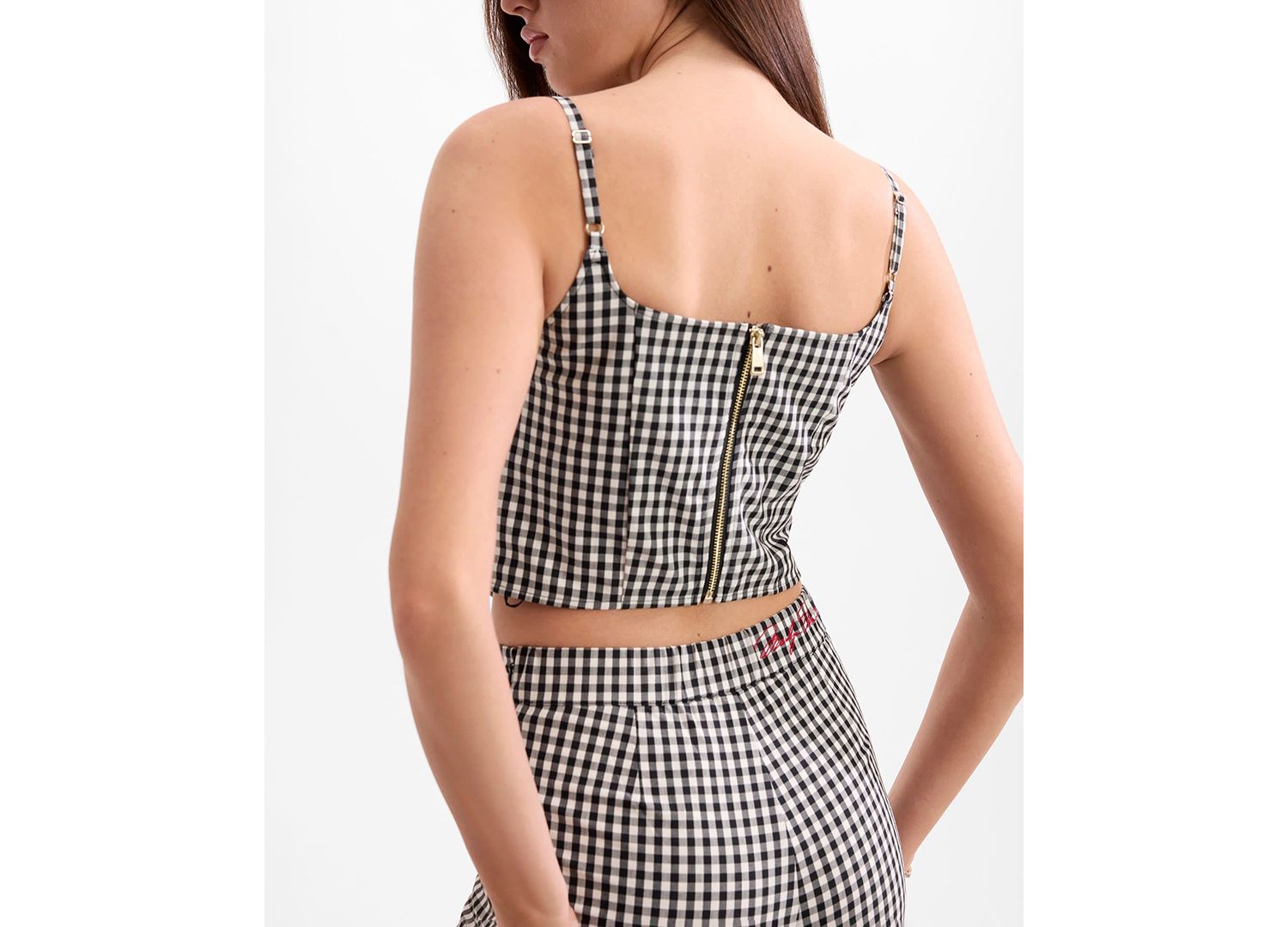 Women's Marilyn Sleeveless Bustier Vichy Top