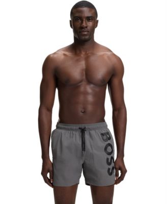 Hugo Boss - BOSS by Men's Vertical Logo Print Swim Shorts