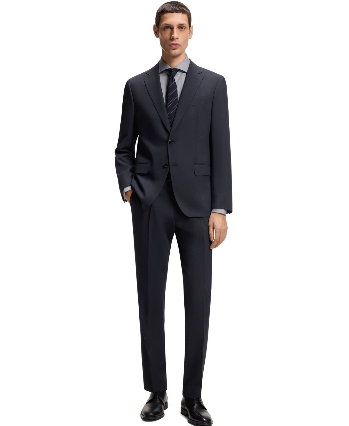 Мужской пиджак Hugo Boss Washable Stretch Fabric Slim-Fit Blazer, цвет: Синий — фото 4