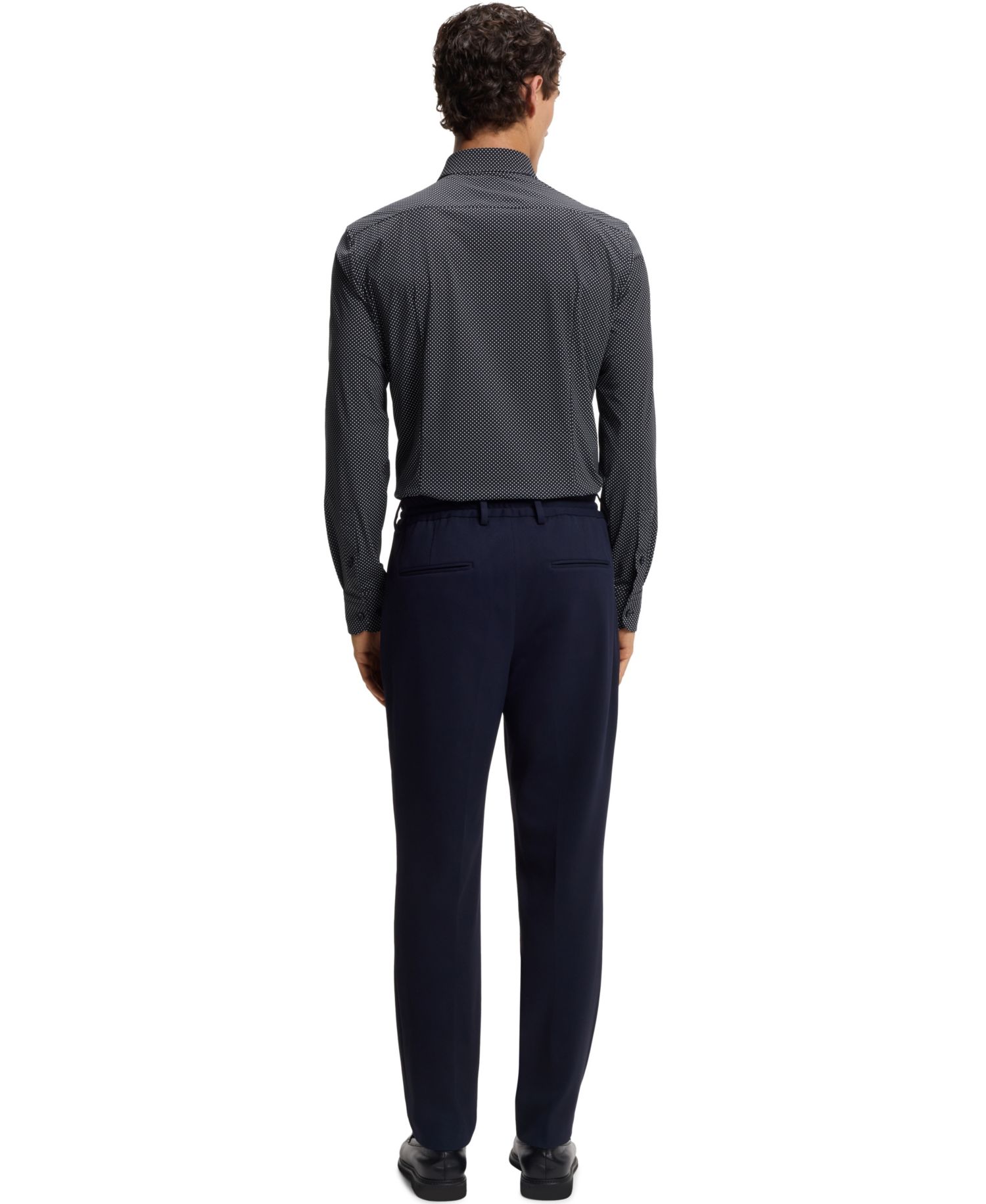 Men's Printed Performance-Stretch Jersey Slim-Fit Dress Shirt