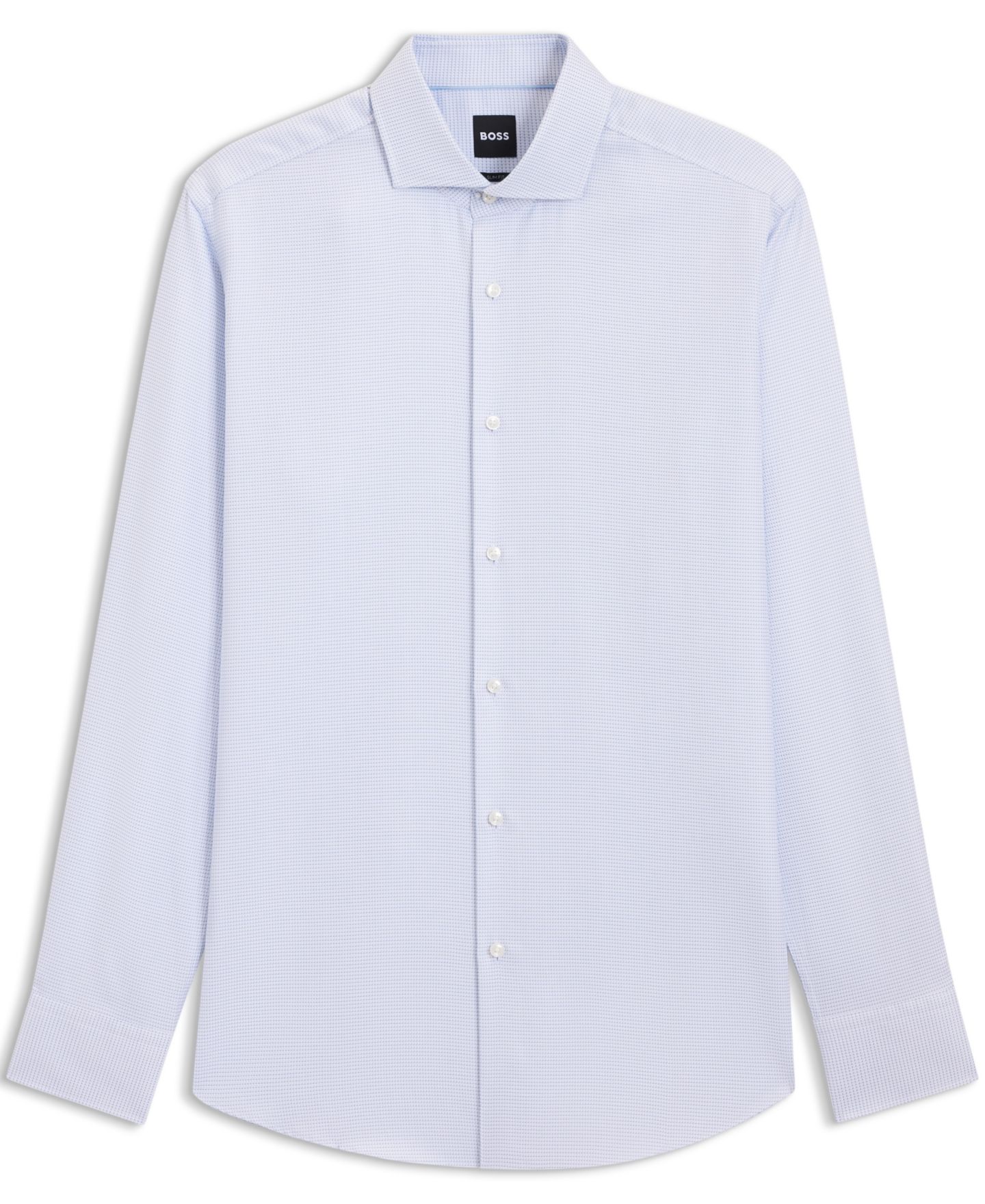 Мужская рубашка Hugo Boss Cotton Twill Slim-Fit Dress Shirt, цвет: Синий — фото 3