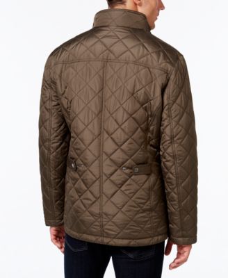 Corduroy-Trim Layered Quilted Jacket 
