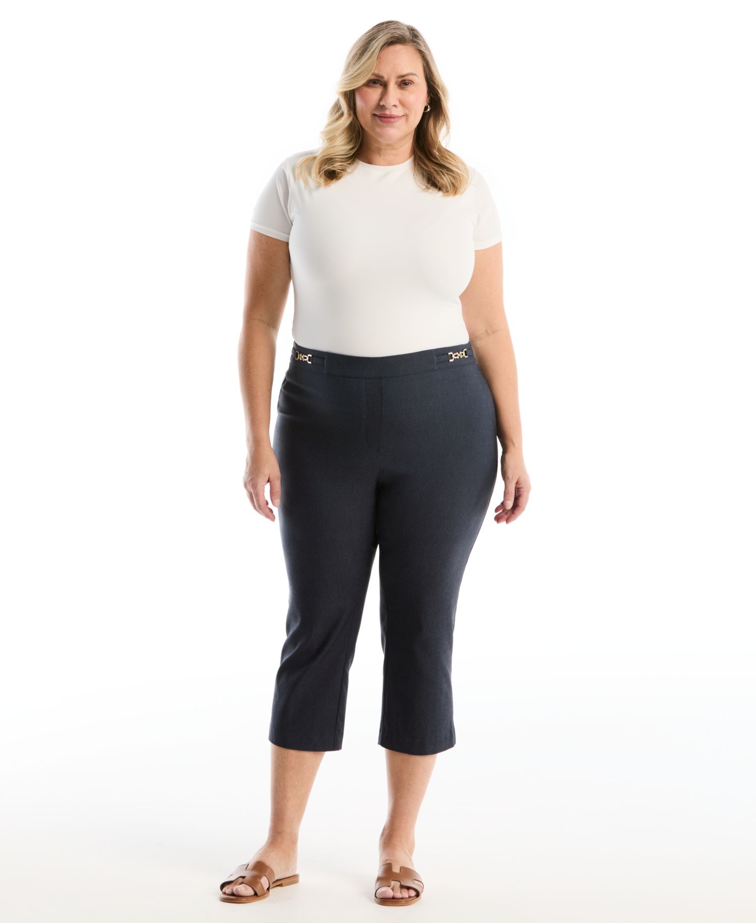 Plus Size Horse Bit Pull-On Capri