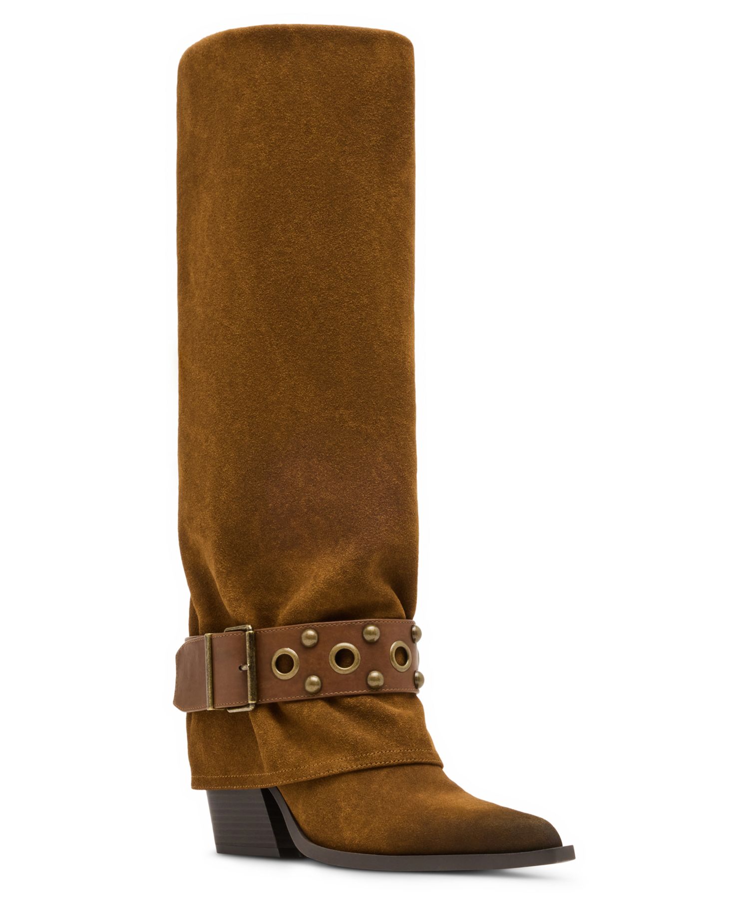 Women's Rodeo Cuffed Studded Tall Cowboy Boots