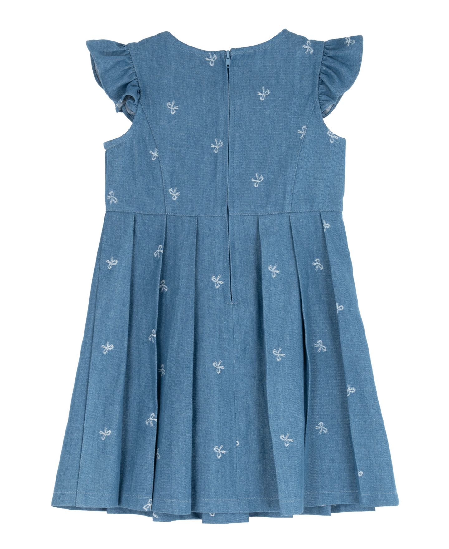 Платья Rare Editions Demin Bow Pleated Dress with Bag, 2-Piece Set для девочек, цвет: Синий — фото 5
