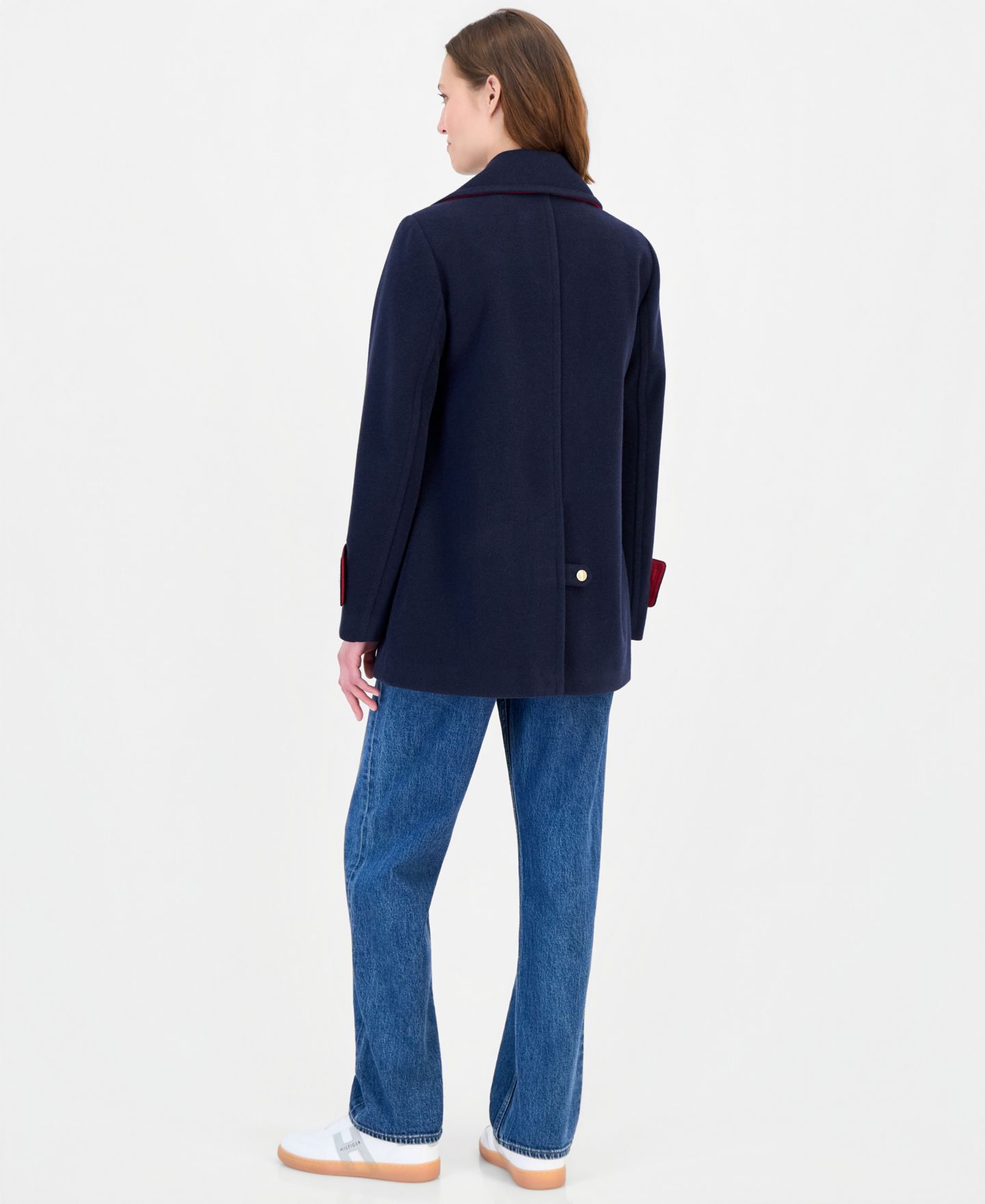 Женское пальто Tommy Hilfiger Double-Breasted Peacoat, цвет: Тёмно-синий — фото 2