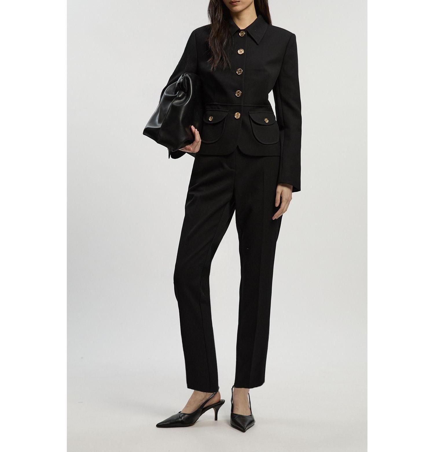 Women's Textured Straight Leg Trousers