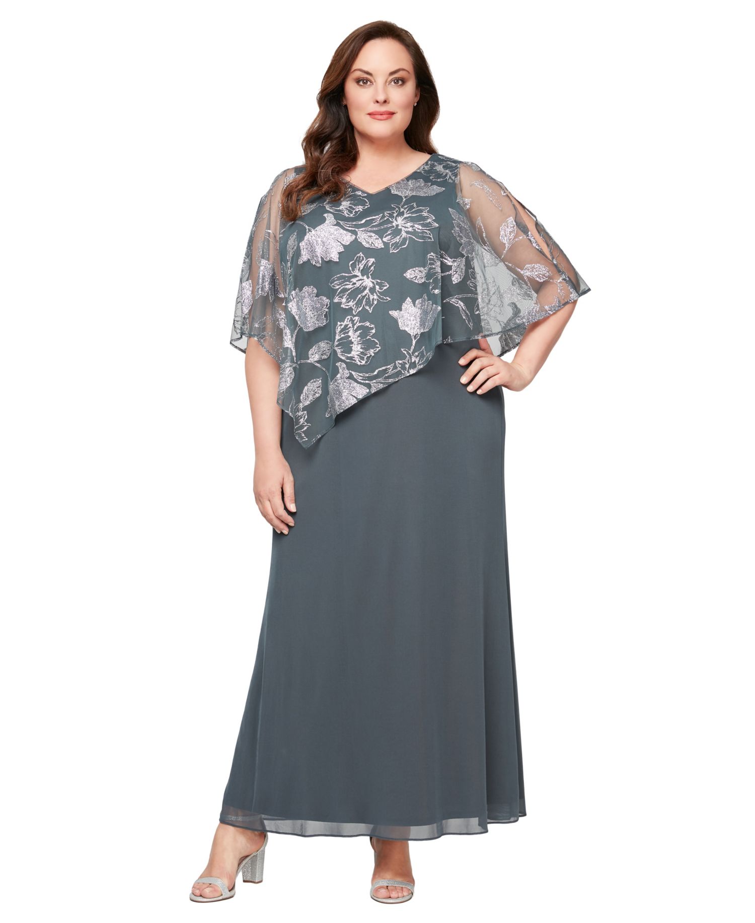 Plus Size V-Neck A-Line Ball Gown Dress