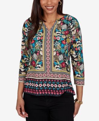 Petite Paradise Tropic Print Knit Top