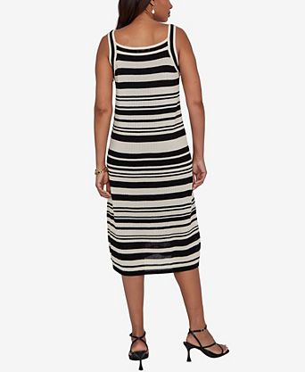 casual petite midi dress Karen Kane Women's Size Asymmetric Front Slit Dress, PM It features a smocked back for a close fit Livesso Petite Women's Solid Color