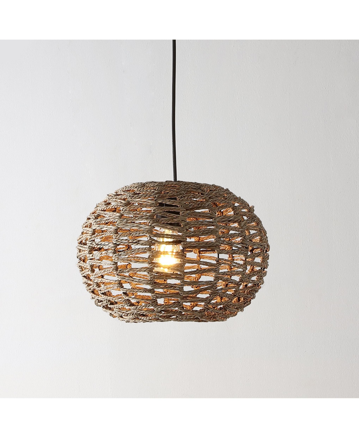 Isla Farmhouse Coastal Rattan Led Pendant