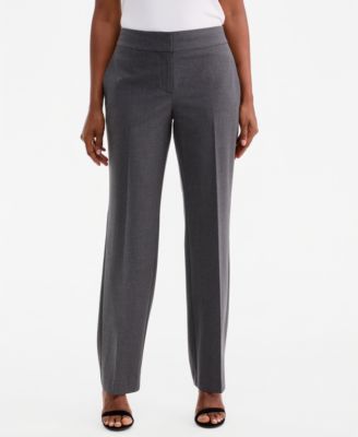 Women's Washable Bi-Stretch Mid-Rise Fly-Front Straight Pants, Regular & Petite