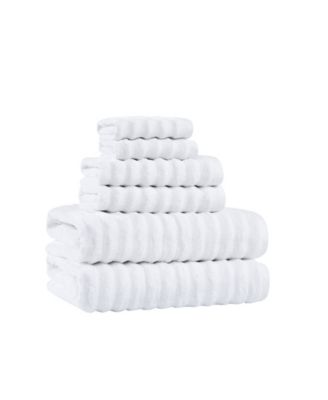 Ribbed Zero Twist Cotton 6-Piece Towel Set