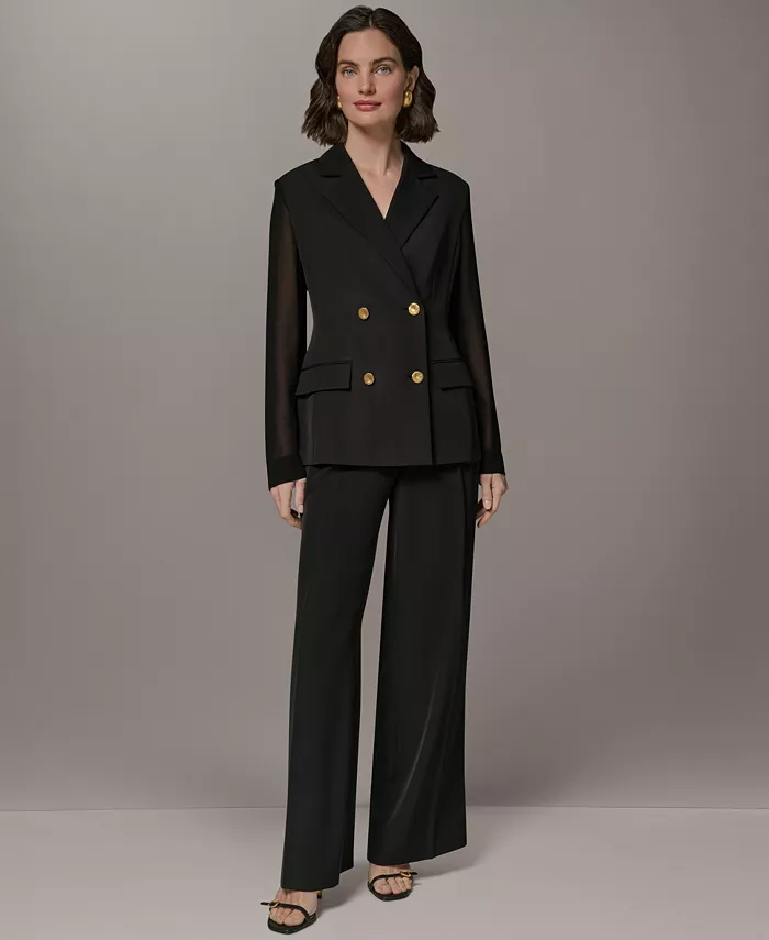 Women's Double Breasted Long-Sleeve Blazer - thumbnail 7