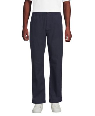 Men's Linen Cotton Elastic Waist Pant