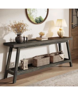 70.86-Inch Console Table for Entyrway, Farmhouse 2-Tier Entry Entrance Table, Narrow Long Sofa Table