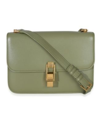Light Green Smooth Calfskin Le Carre Satchel