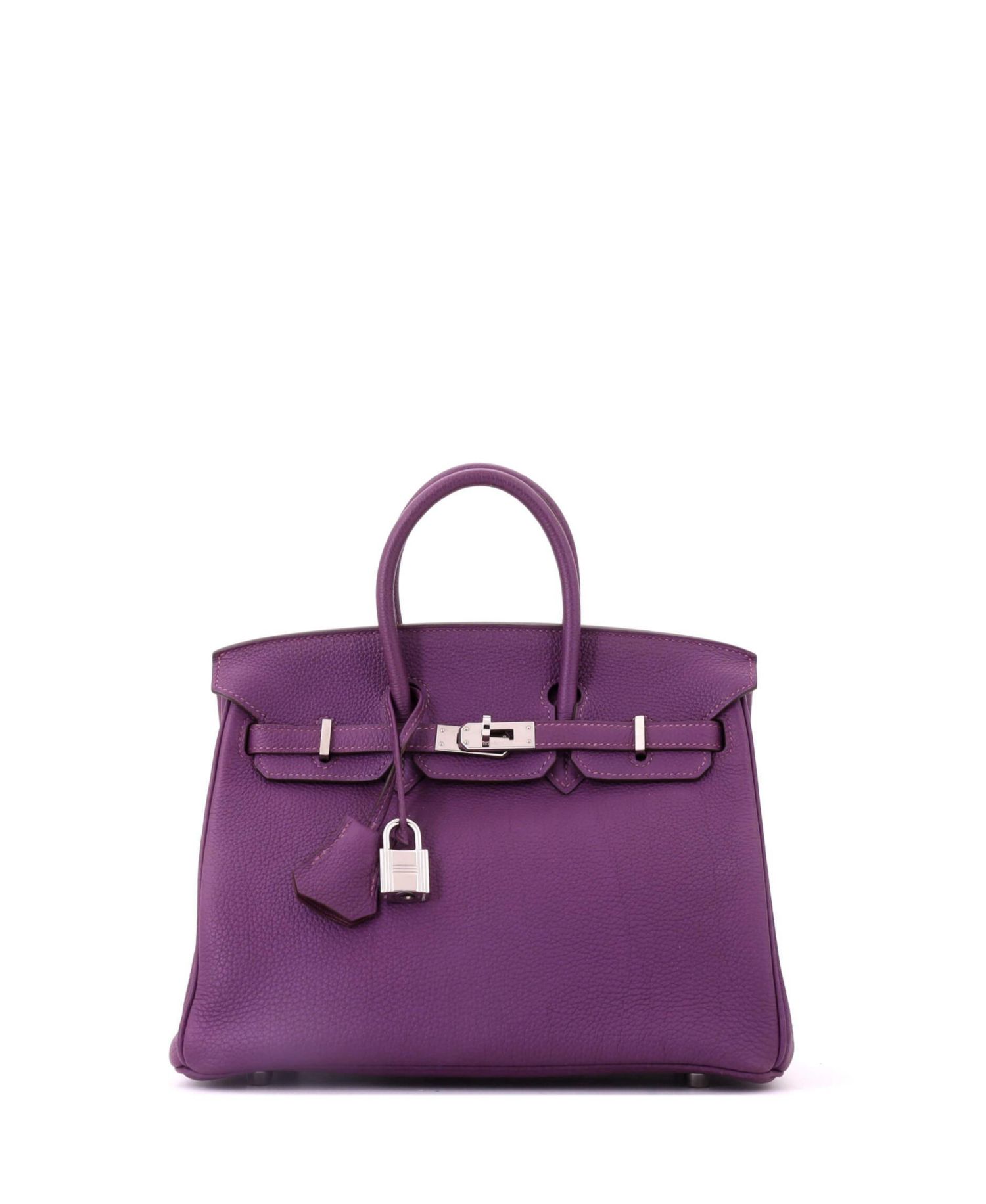 Birkin 25 Handbag Purple Togo with Palladium Hardware