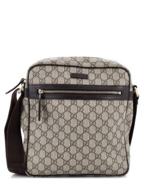 Medium Front Zip Messenger GG Coated Canvas