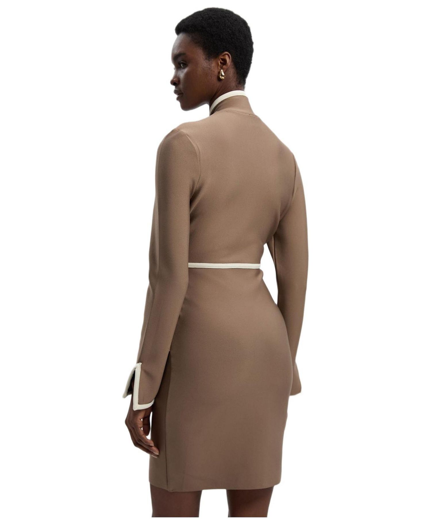 Women's Bandage Military Piping Mini Dress
