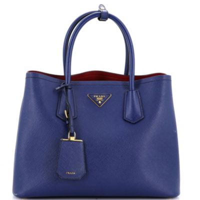 Medium Cuir Double Tote Saffiano Leather