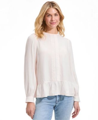 Women's Crepe Pintuck Peplum Top