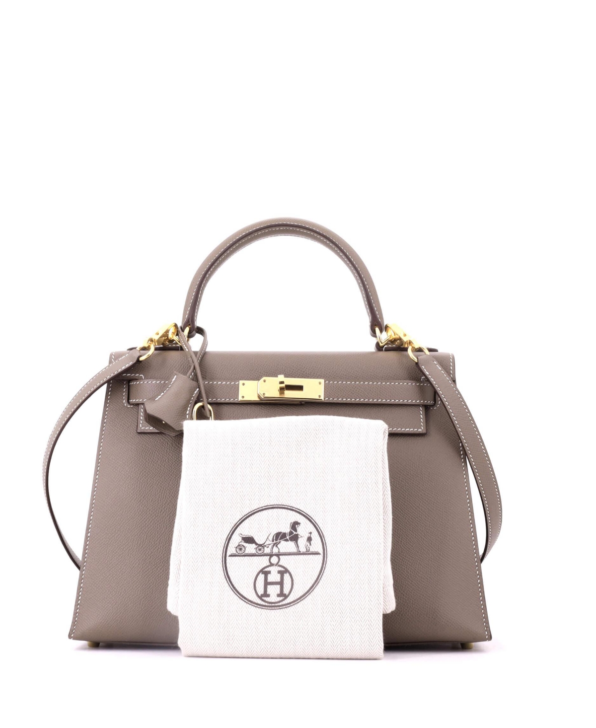 Pre-Owned HERMES Kelly 28 Handbag Epsom with Gold Hardware