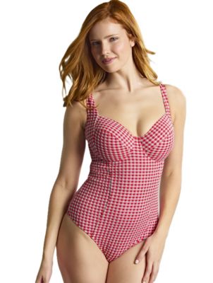 Women's Gingham Paloma Underwire Side Support One Piece Swimsuit