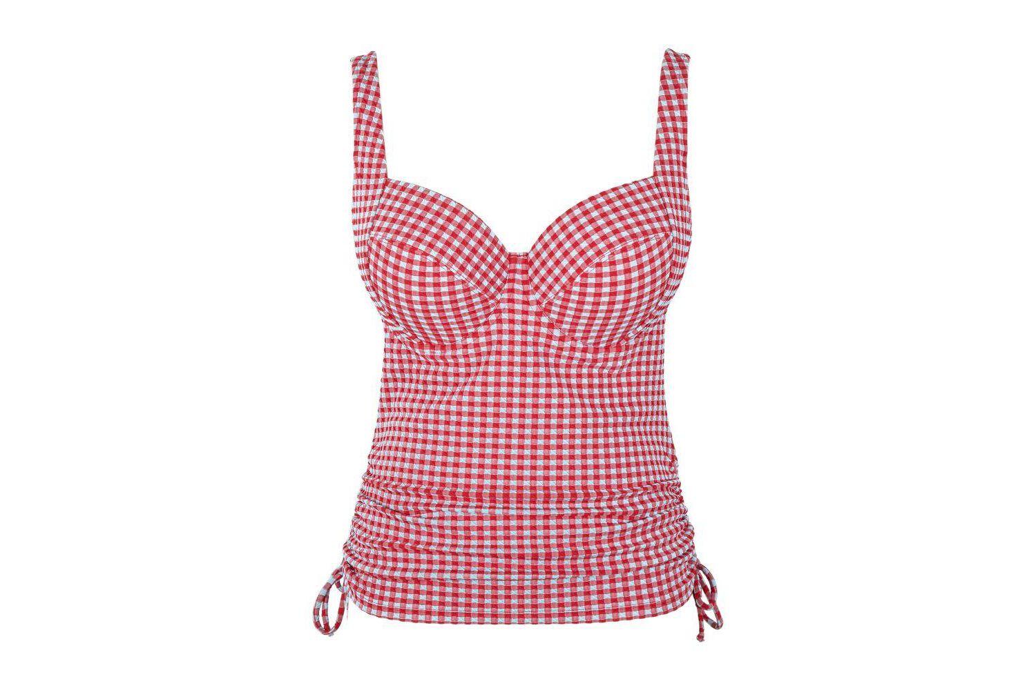 Women's Gingham Iris Underwire Side Support Tankini Swim Bra
