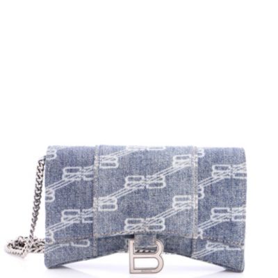 Hourglass Chain Wallet BB Monogram Denim