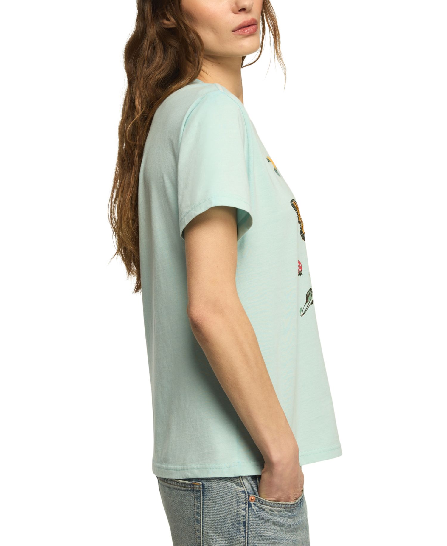 Women's Embellished Butterfly Print Boyfriend T-Shirt